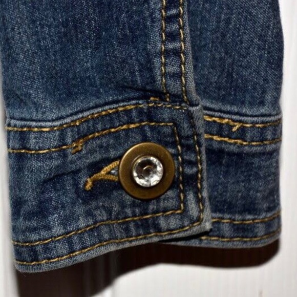 Baccini Jean Jacket With Rhinestone Look Buttons - Picture 8 of 8